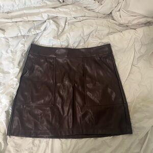 Unused Brown Leather Skirt